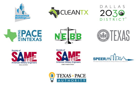 Automated Buildings
                      Clean TX
                      Dallas 2030 District
                      Keeping PACE In Texas
                      NEBB
                      USGBC Texas
                      SPEER
                      Texas PACE Authority