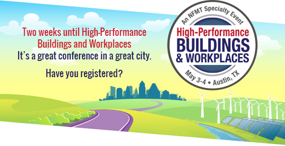 Two weeks until High-Performance Buildings and Workplaces
It's a great conference in a great city. 
Have you registered? 