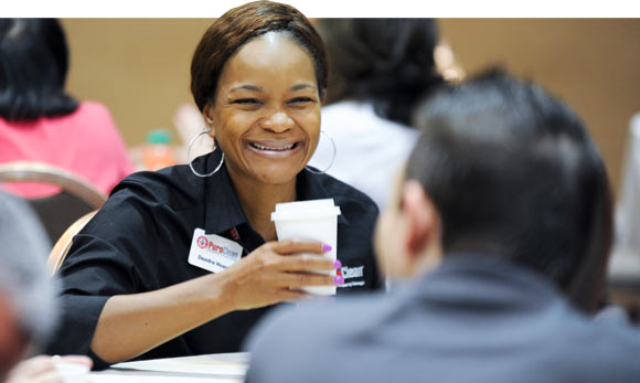 Pouring Water in Exhibit Hall