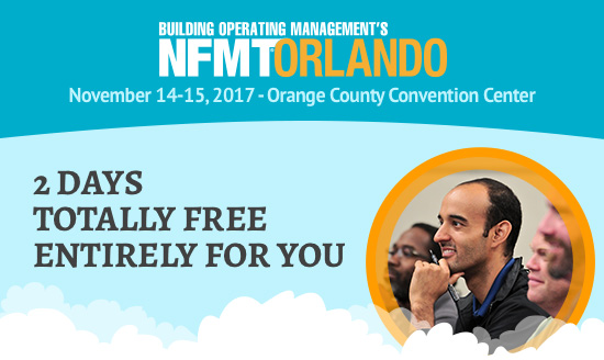 NFMT Orlando
November 14-15, 2017 - Orange County Convention Center
2 DAYS
TOTALLY FREE
ENTIRELY FOR YOU